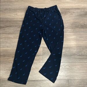 Nautica Men's Dark Blue Sleep‎ Pants with Sailboat Design Size Large